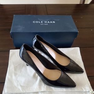 Cole Haan traditional pumps, 2.5 inches heel, black, size US 6.5, leather